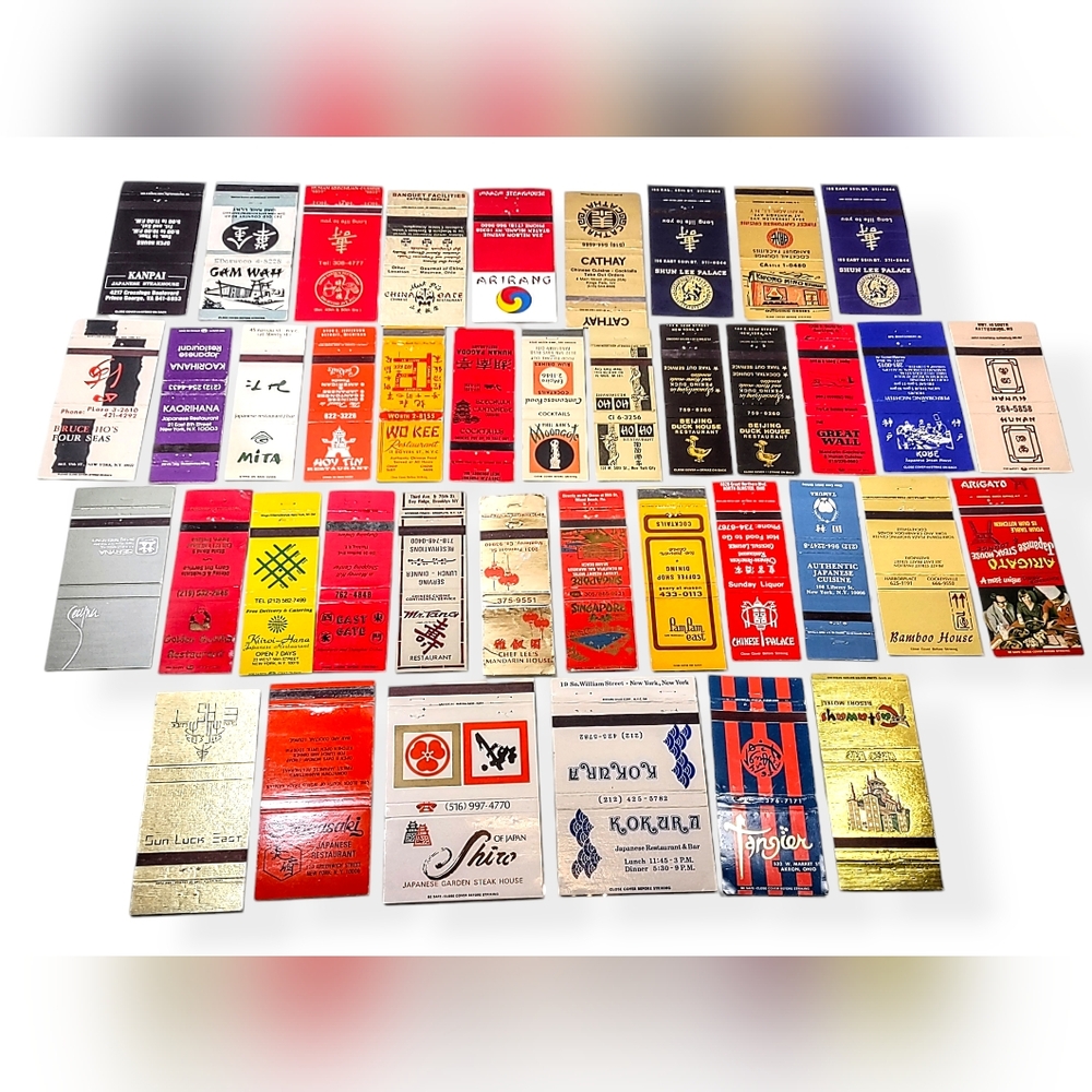 Vintage Matchbook Covers Advertising Lot Oriental Asian Restaurants 42 piece